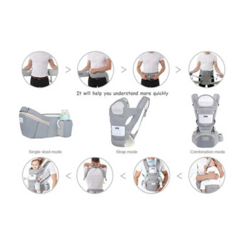 Adjustable Ergonomic Baby Carrier with Hip Seat 3–36 Months