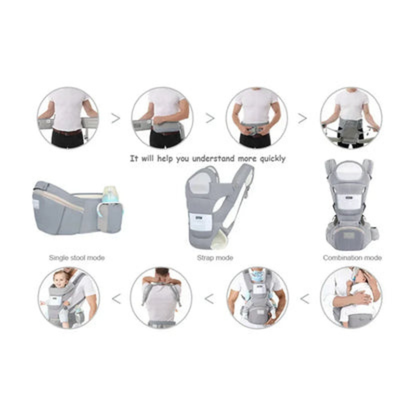 Adjustable Ergonomic Baby Carrier with Hip Seat 3–36 Months