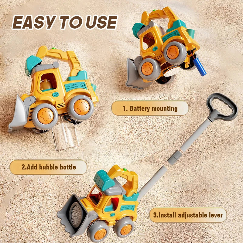 Kids Automatic Bubble Machine Trolley with LED Lights