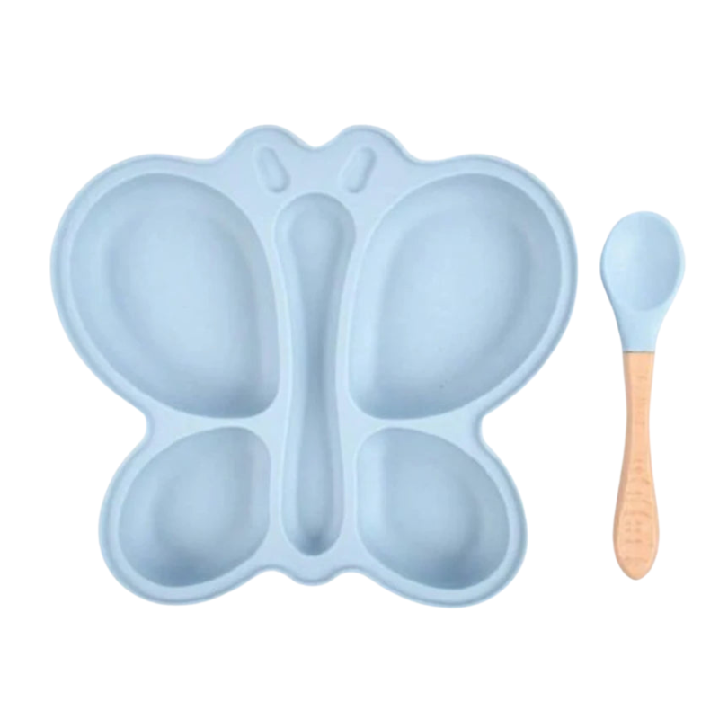 2PCS Silicone Baby Suction Plate and Spoon Set