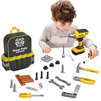 28PCS Kids Tool Set with Electric Toy Drill and Toolbox
