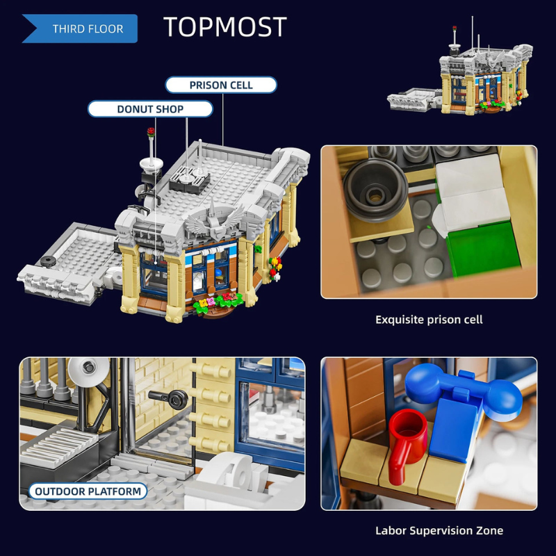 3200PCS Modular City Police Station Building Blocks Set