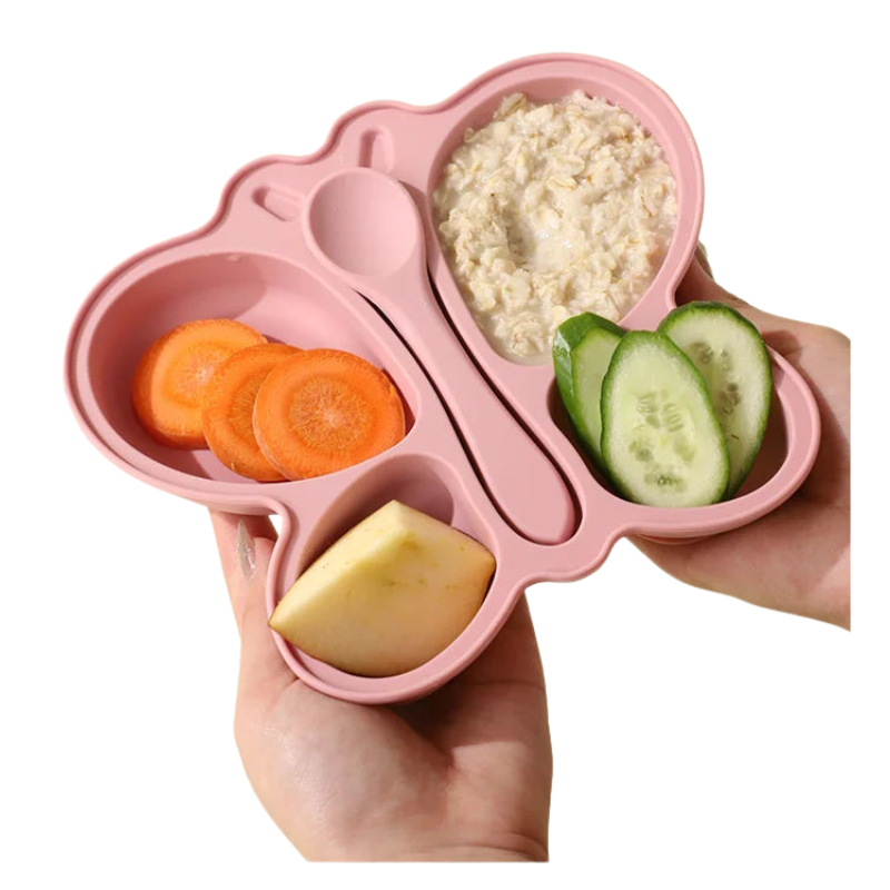 2PCS Silicone Baby Suction Plate and Spoon Set