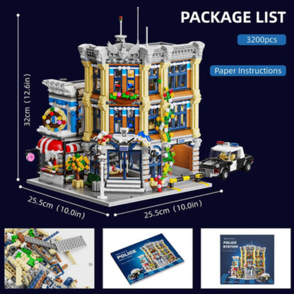3200PCS Modular City Police Station Building Blocks Set