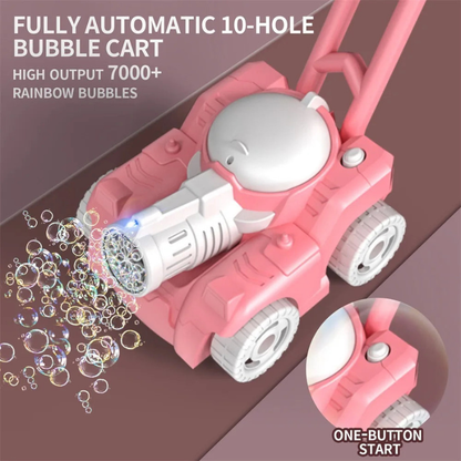 Kids Automatic Bubble Machine Trolley with LED Lights