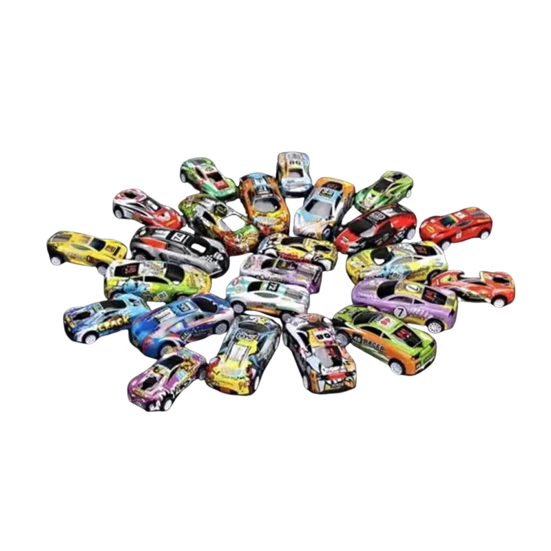 50PCS Pull-Back Mini Toy Cars Set with Storage Box