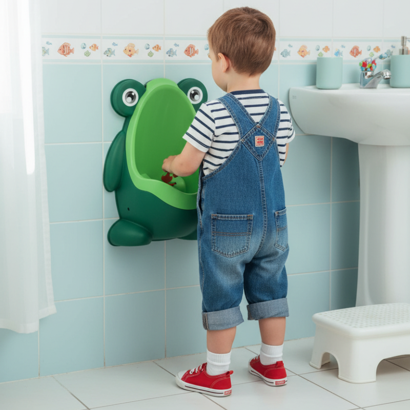 Green Frog Potty Training Urinal for Toddler Boys