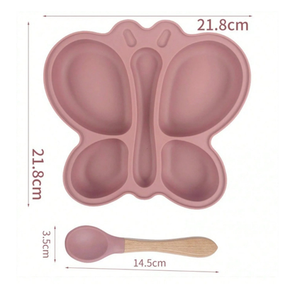 2PCS Silicone Baby Suction Plate and Spoon Set