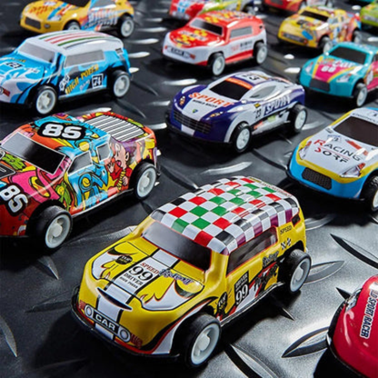 50PCS Pull-Back Mini Toy Cars Set with Storage Box