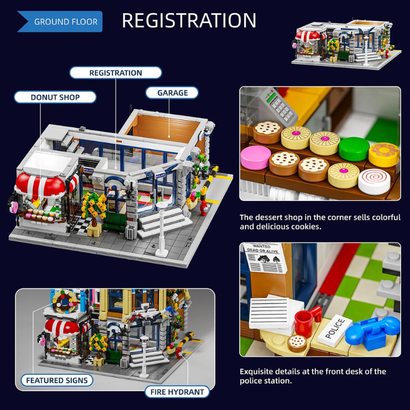 3200PCS Modular City Police Station Building Blocks Set
