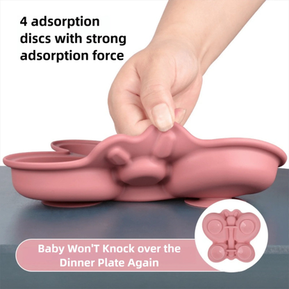 2PCS Silicone Baby Suction Plate and Spoon Set