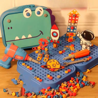 211PCS Kids Construction Toy Set with Electric Drill
