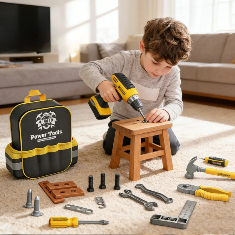 28PCS Kids Tool Set with Electric Toy Drill and Toolbox