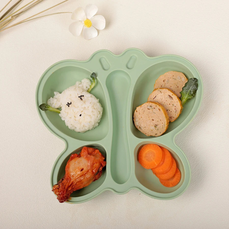 2PCS Silicone Baby Suction Plate and Spoon Set