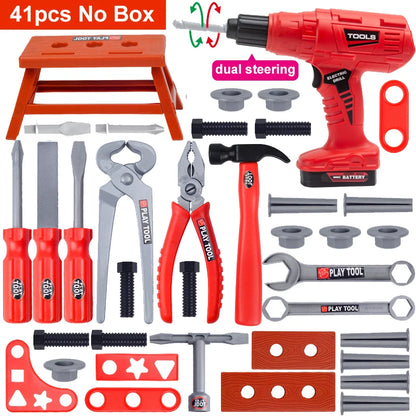 41-Piece Kids Tool Set with Electric Toy Drill & Portable Toolbox
