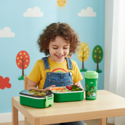 Kids Bento Lunch Box Set with Water Bottle