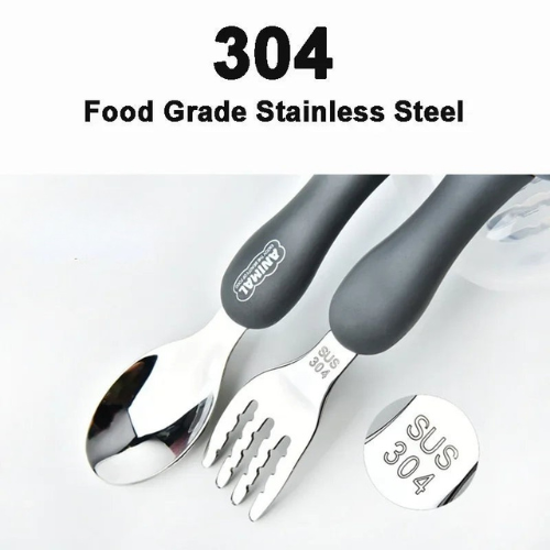 2PCS Kids Stainless Steel Spoon and Fork Set for Toddlers