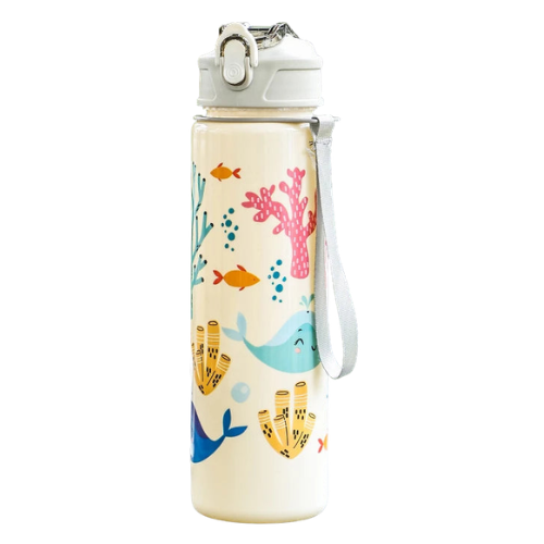 800ml Kids Water Bottle with Straw Large Capacity