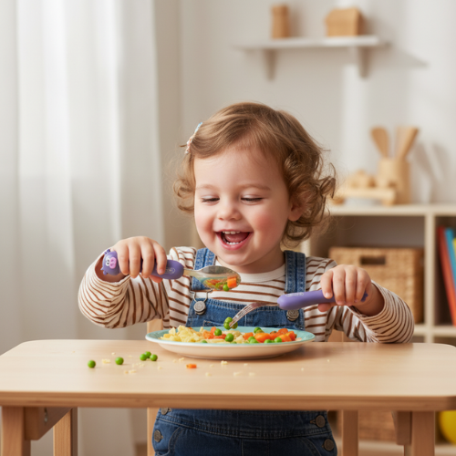 2PCS Kids Stainless Steel Spoon and Fork Set for Toddlers