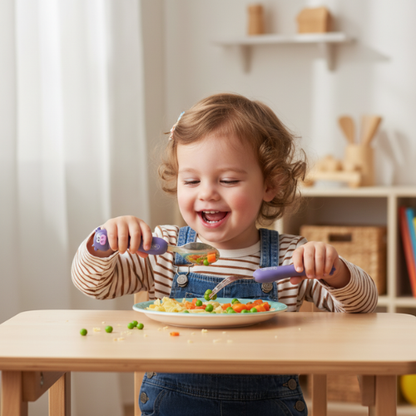 2PCS Kids Stainless Steel Spoon and Fork Set for Toddlers