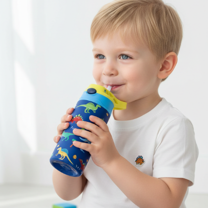 350ml Kids Stainless Steel Insulated Water Bottle with Straw