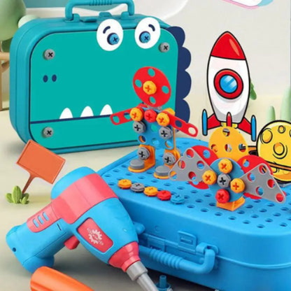 211PCS Kids Construction Toy Set with Electric Drill
