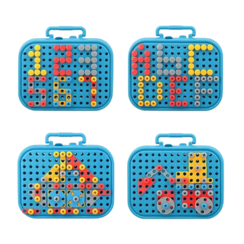 211PCS Kids Construction Toy Set with Electric Drill