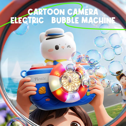 Kids Automatic Bubble Camera Toy with Music and LED Lights