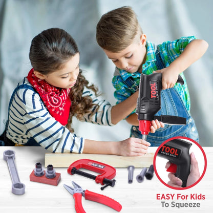41-Piece Kids Tool Set with Electric Toy Drill & Portable Toolbox
