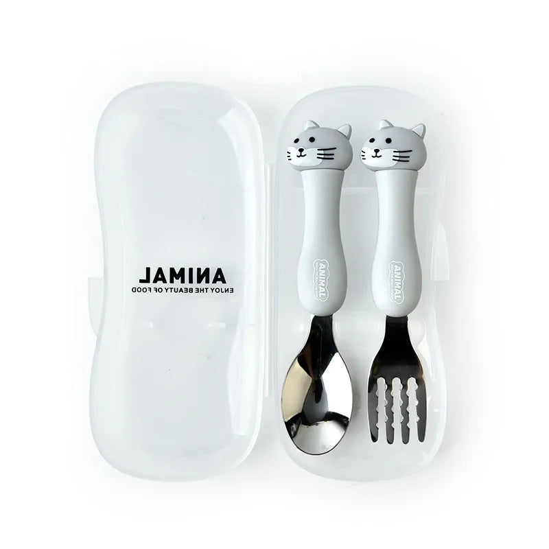 2PCS Kids Stainless Steel Spoon and Fork Set for Toddlers