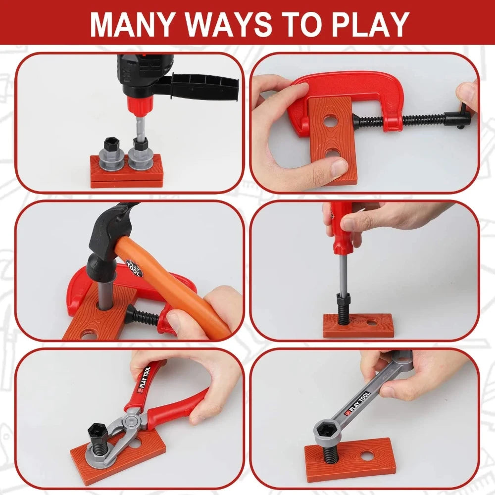 41-Piece Kids Tool Set with Electric Toy Drill & Portable Toolbox