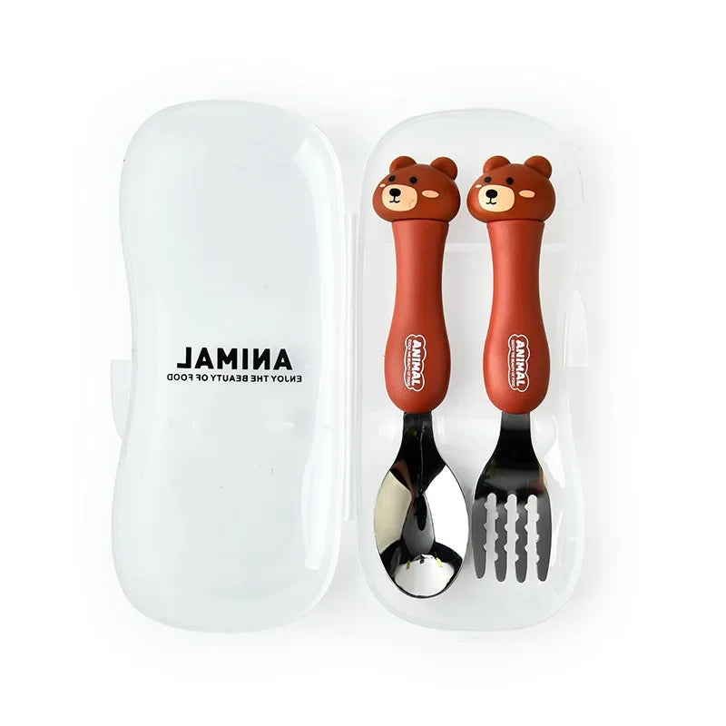 2PCS Kids Stainless Steel Spoon and Fork Set for Toddlers