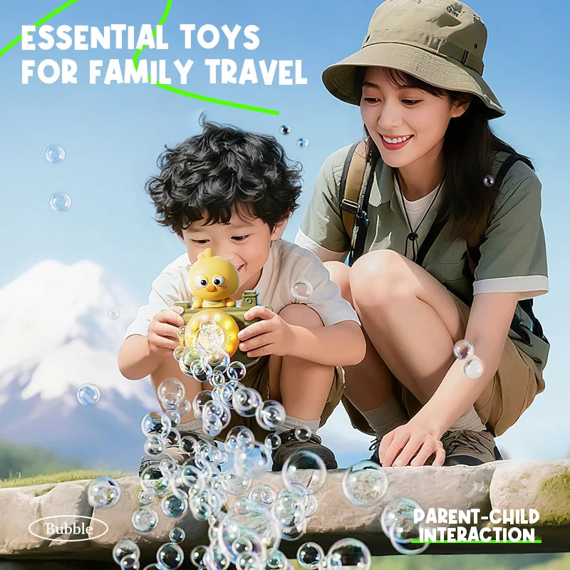 Kids Automatic Bubble Camera Toy with Music and LED Lights