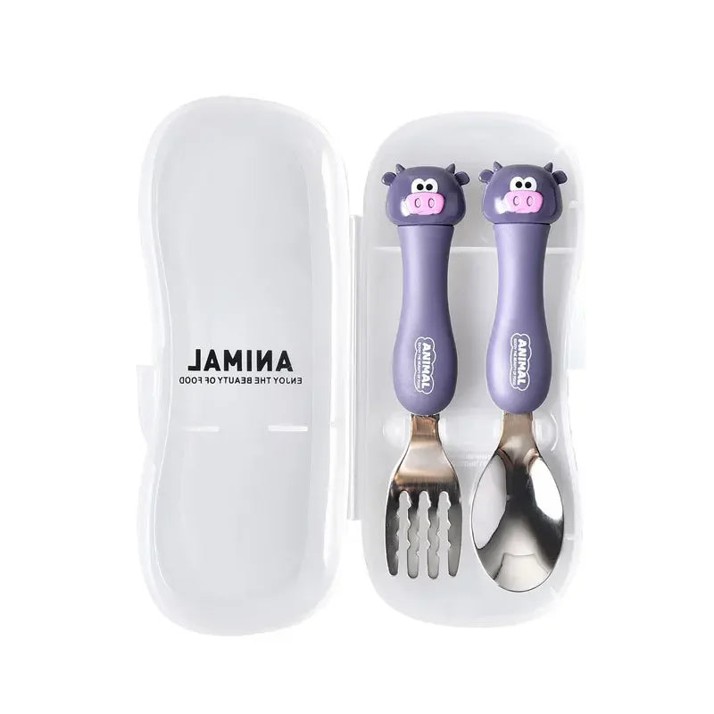 2PCS Kids Stainless Steel Spoon and Fork Set for Toddlers