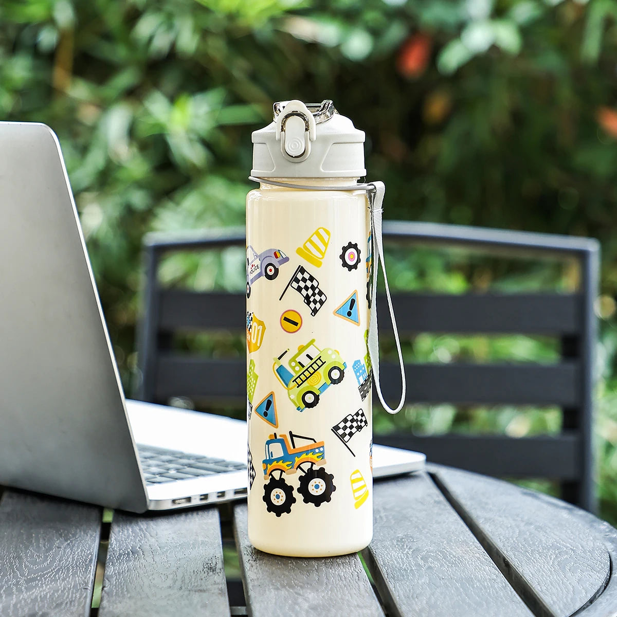 800ml Kids Water Bottle with Straw Large Capacity