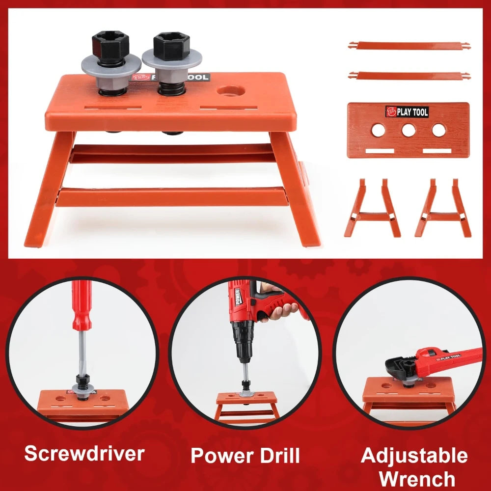 41-Piece Kids Tool Set with Electric Toy Drill & Portable Toolbox