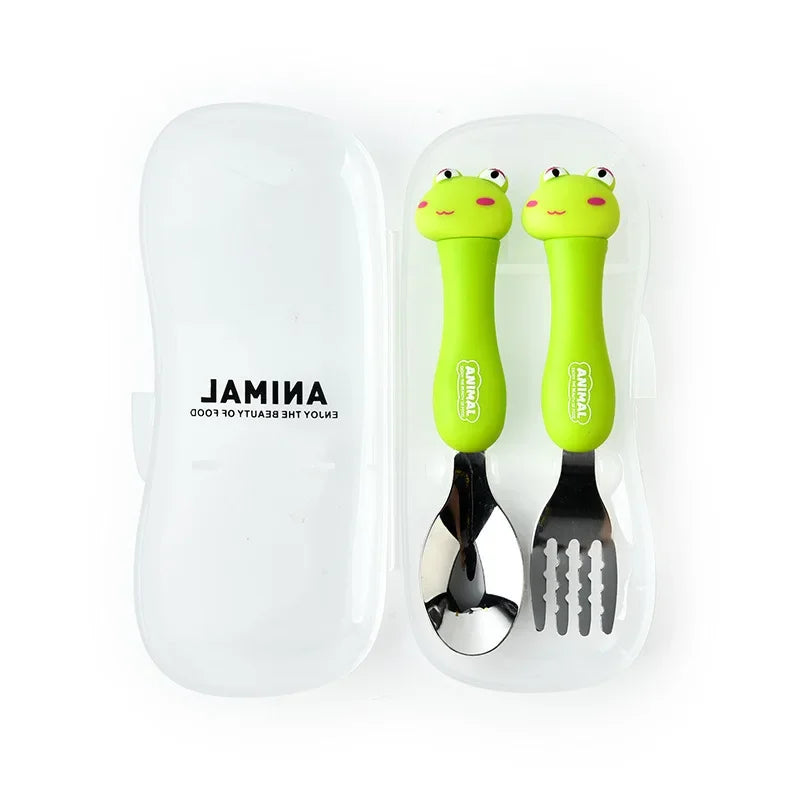 2PCS Kids Stainless Steel Spoon and Fork Set for Toddlers