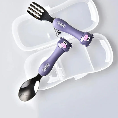 2PCS Kids Stainless Steel Spoon and Fork Set for Toddlers