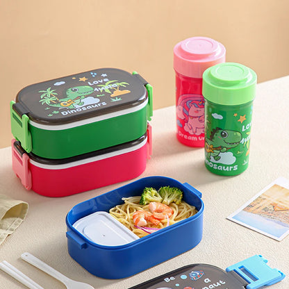 Kids Bento Lunch Box Set with Water Bottle