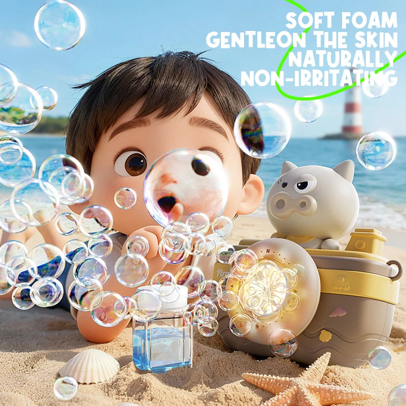 Kids Automatic Bubble Camera Toy with Music and LED Lights