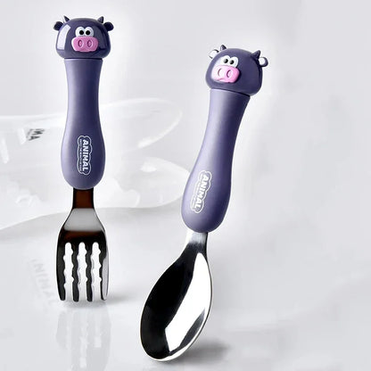 2PCS Kids Stainless Steel Spoon and Fork Set for Toddlers